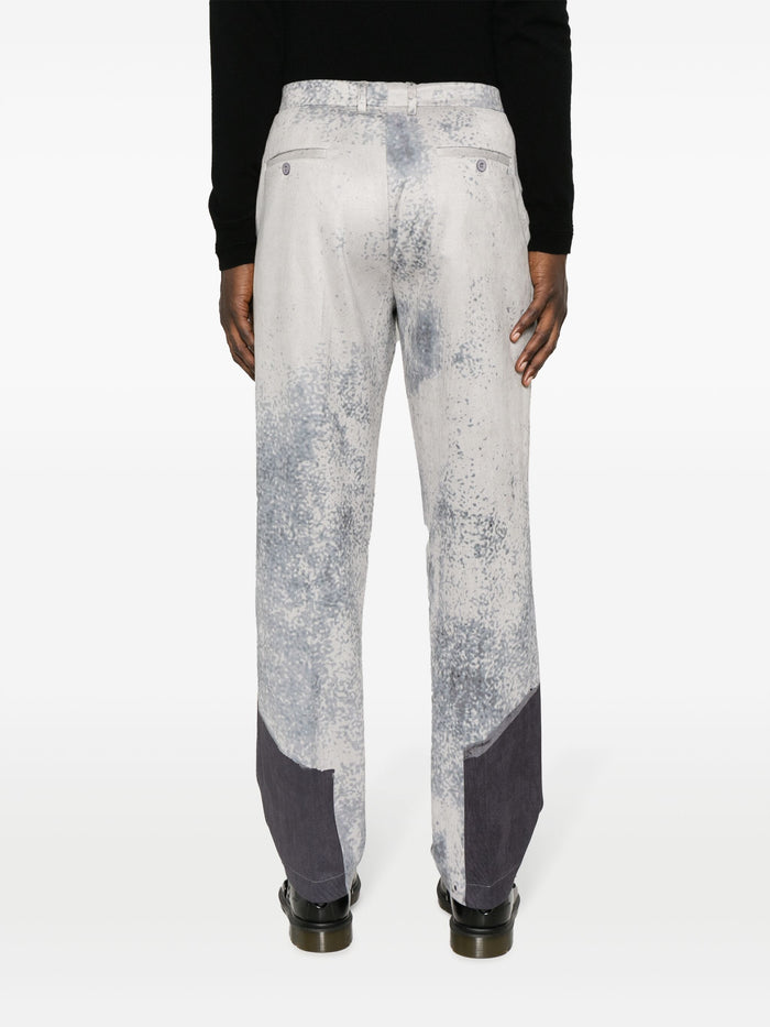 KIDSUPER Suede Portrait Graphic Print Suit Pants Black - MAISONDEFASHION.COM