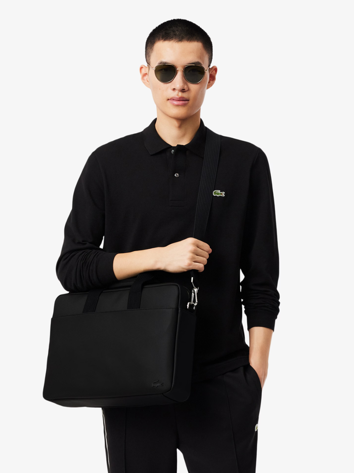 LACOSTE 15" Classic Computer Bag Black - MAISONDEFASHION.COM