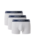 LACOSTE 3-Pack Stretch Cotton Trunks Light Grey - MAISONDEFASHION.COM