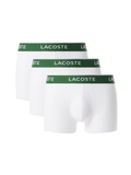 LACOSTE 3-Pack Stretch Cotton Trunks White - MAISONDEFASHION.COM