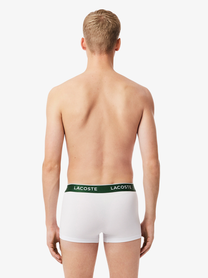 LACOSTE 3-Pack Stretch Cotton Trunks White - MAISONDEFASHION.COM