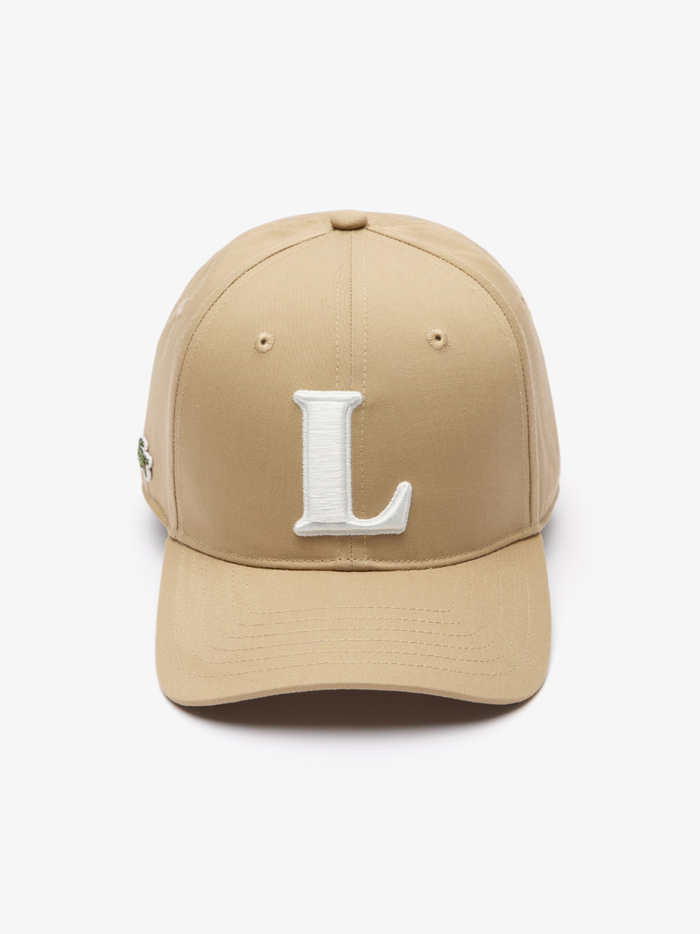 LACOSTE 3D Embroidered Baseball Cap Beige - MAISONDEFASHION.COM