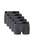LACOSTE 5-Pack Cotton Jersey Trunks Grey - MAISONDEFASHION.COM