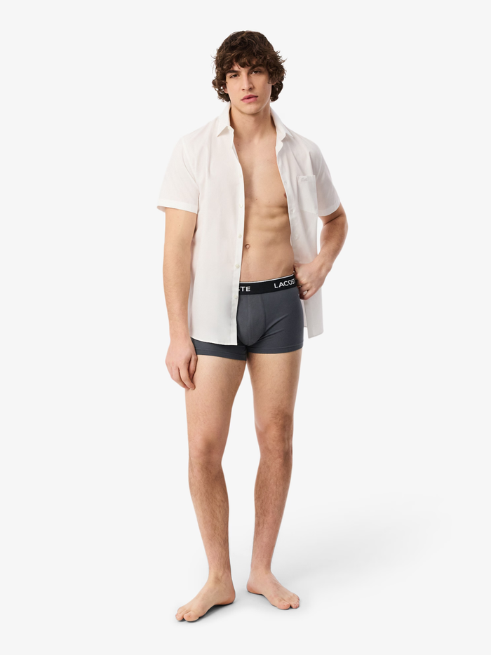 LACOSTE 5-Pack Cotton Jersey Trunks Grey - MAISONDEFASHION.COM