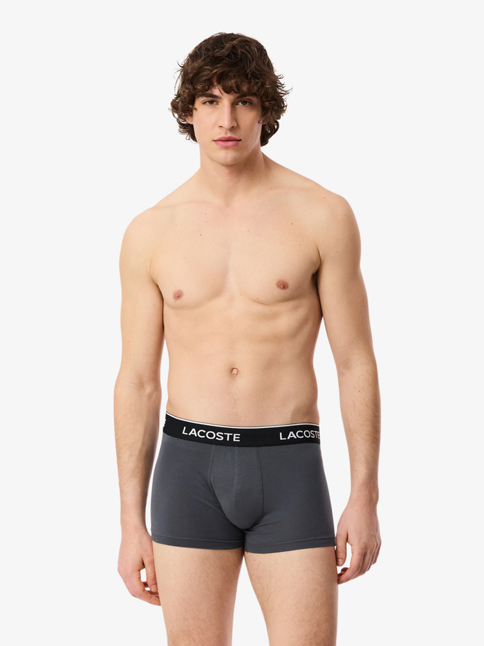 LACOSTE 5-Pack Cotton Jersey Trunks Grey - MAISONDEFASHION.COM
