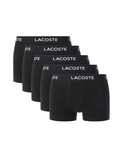 LACOSTE 5-Pack Stretch Cotton Trunks Black - MAISONDEFASHION.COM
