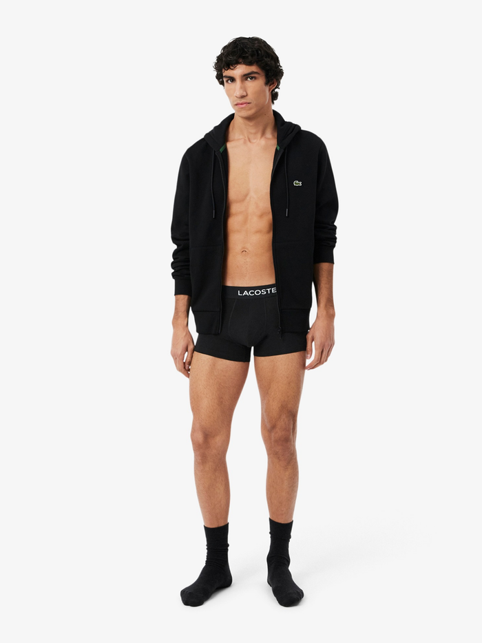 LACOSTE 5-Pack Stretch Cotton Trunks Black - MAISONDEFASHION.COM