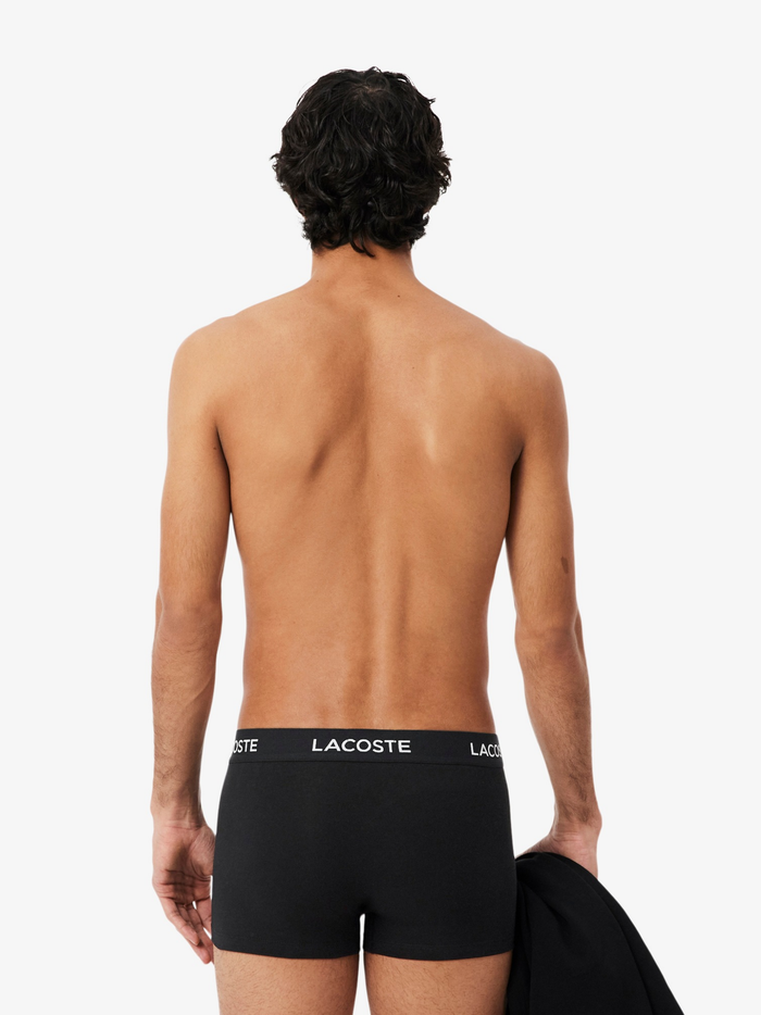 LACOSTE 5-Pack Stretch Cotton Trunks Black - MAISONDEFASHION.COM