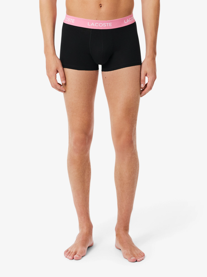 LACOSTE 5-Pack Stretch Cotton Trunks Black/Multicolour - MAISONDEFASHION.COM