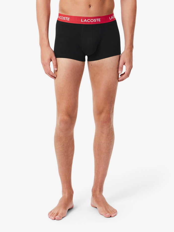 LACOSTE 5-Pack Stretch Cotton Trunks Black/Multicolour - MAISONDEFASHION.COM