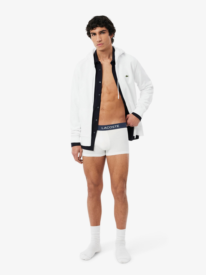 LACOSTE 5-Pack Stretch Cotton Trunks White - MAISONDEFASHION.COM