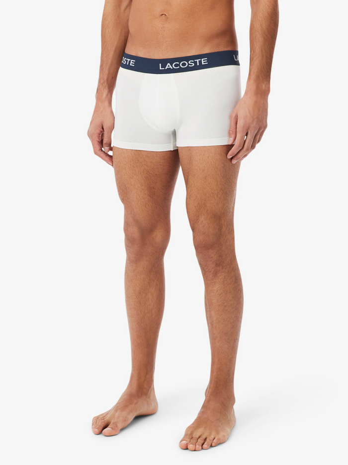 LACOSTE 5-Pack Stretch Cotton Trunks White - MAISONDEFASHION.COM
