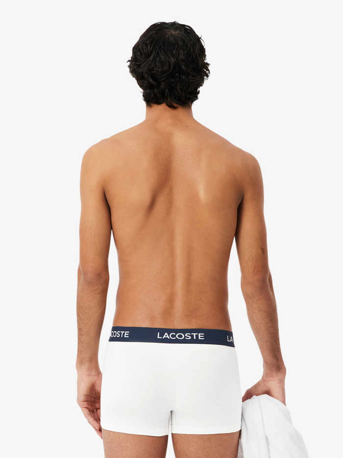 LACOSTE 5-Pack Stretch Cotton Trunks White - MAISONDEFASHION.COM