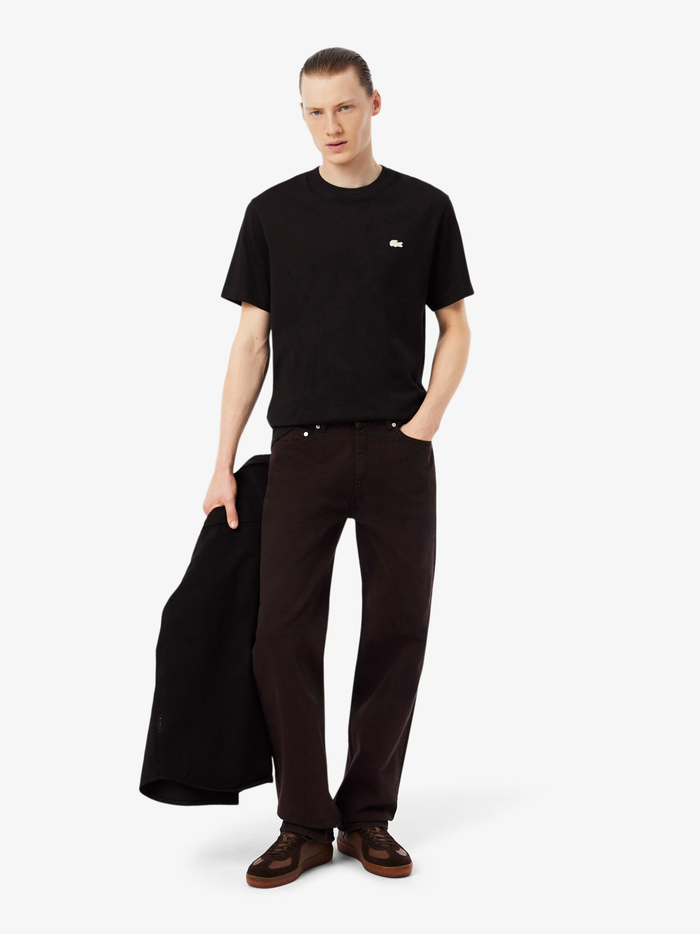 LACOSTE 5 Pocket Straight Cut Denim Jeans Brown - MAISONDEFASHION.COM