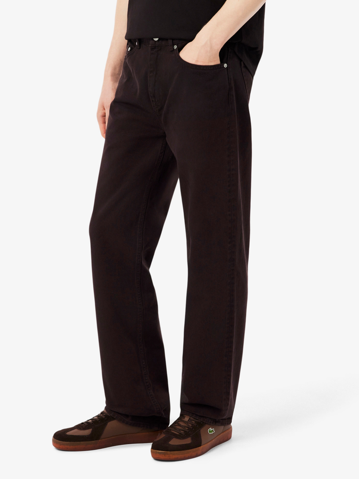 LACOSTE 5 Pocket Straight Cut Denim Jeans Brown - MAISONDEFASHION.COM