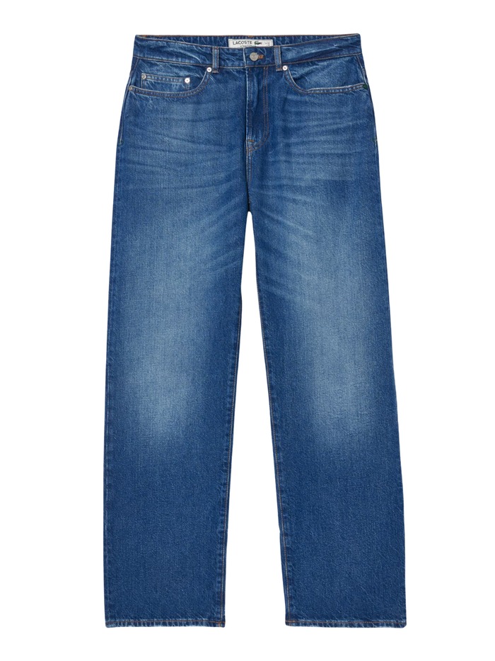 LACOSTE 5 Pocket Straight Cut Jeans Dark Blue - MAISONDEFASHION.COM