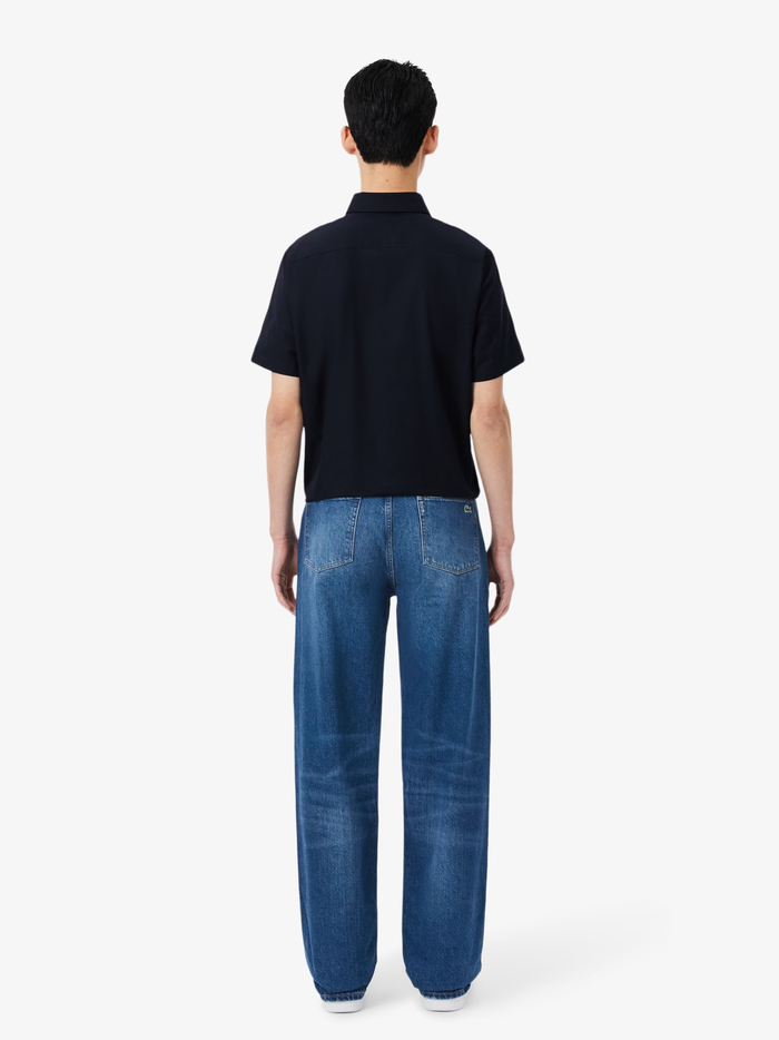 LACOSTE 5 Pocket Straight Cut Jeans Dark Blue - MAISONDEFASHION.COM