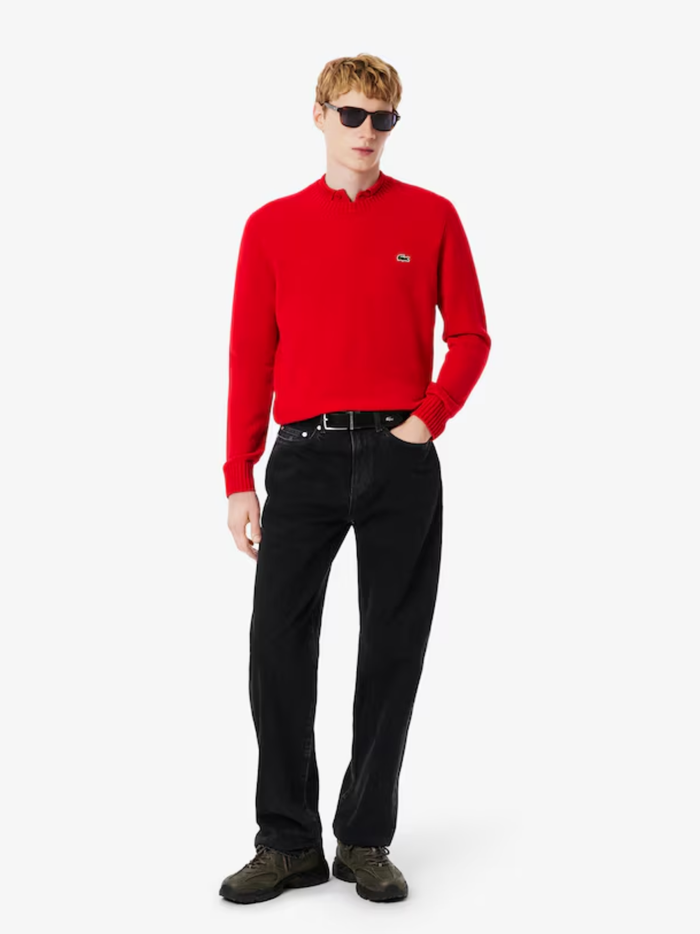 LACOSTE 5 Pocket Straight Cut Jeans Grey - MAISONDEFASHION.COM