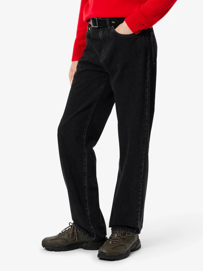 LACOSTE 5 Pocket Straight Cut Jeans Grey - MAISONDEFASHION.COM
