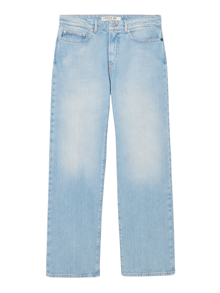 LACOSTE 5 Pocket Straight Cut Jeans Light Blue - MAISONDEFASHION.COM