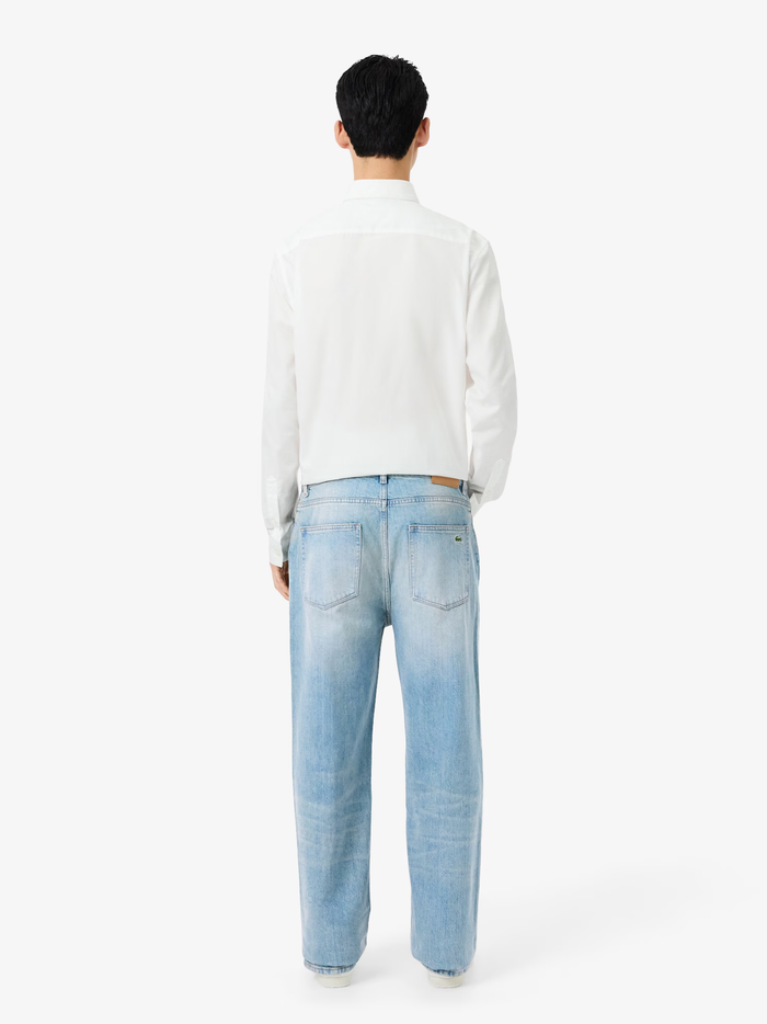 LACOSTE 5 Pocket Straight Cut Jeans Light Blue - MAISONDEFASHION.COM