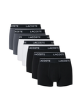 LACOSTE 7-Pack Logo Waist Trunks Grey/White/Black - MAISONDEFASHION.COM