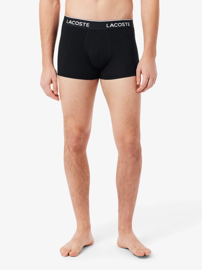 LACOSTE 7-Pack Logo Waist Trunks Grey/White/Black - MAISONDEFASHION.COM