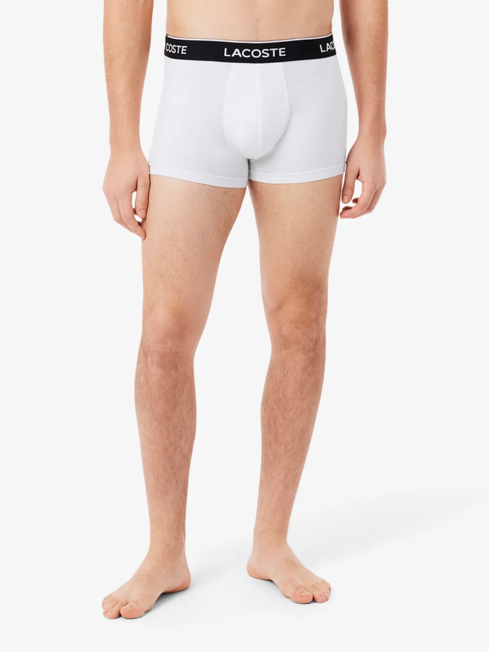 LACOSTE 7-Pack Logo Waist Trunks Grey/White/Black - MAISONDEFASHION.COM