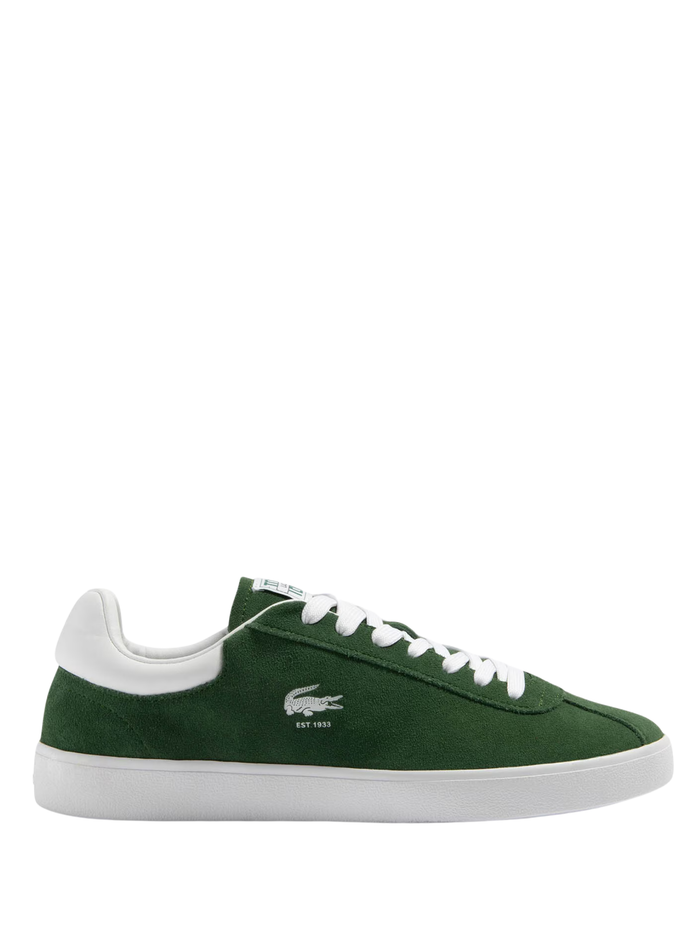 LACOSTE Baseshot Leather Sneakers Dark Green - MAISONDEFASHION.COM