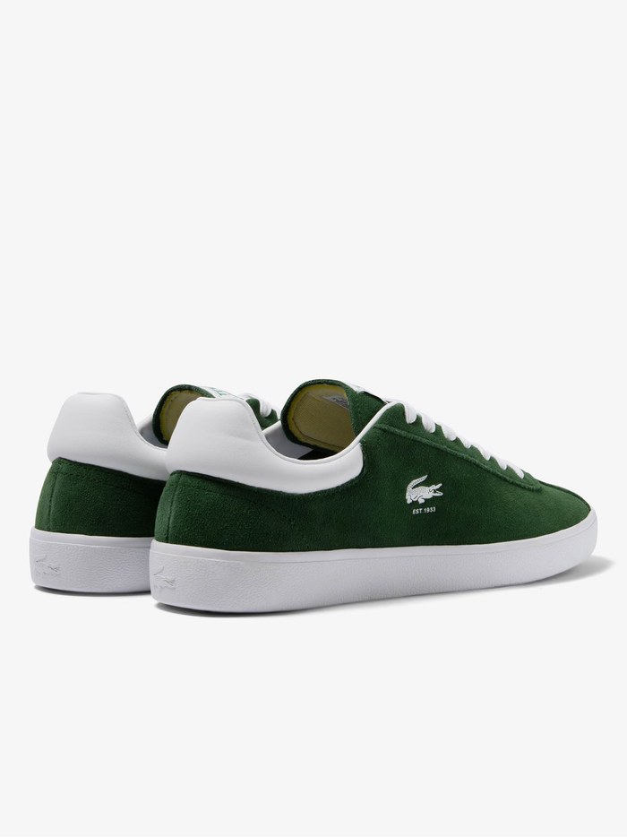 LACOSTE Baseshot Leather Sneakers Dark Green - MAISONDEFASHION.COM