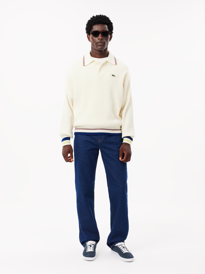 LACOSTE Baseshot Leather Sneakers in Navy/White - side profile displaying clean lines and premium leather construction