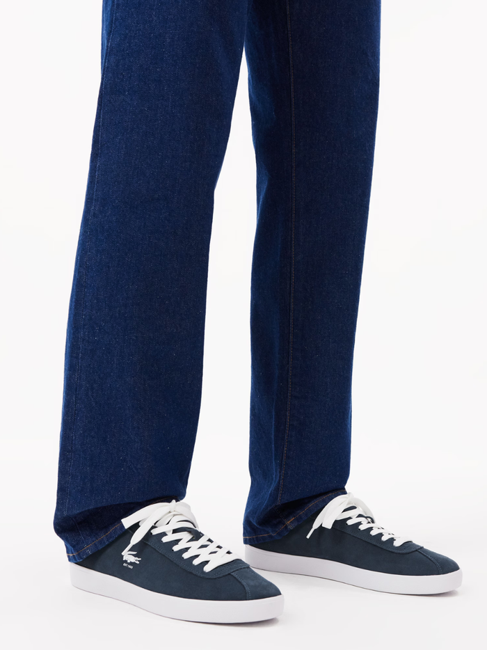LACOSTE Baseshot Leather Sneakers in Navy/White - lifestyle shot or additional angle showcasing sophisticated navy and white colorway