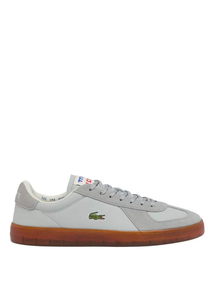 LACOSTE Baseshot Pro Leather Sneakers Light Grey - MAISONDEFASHION.COM
