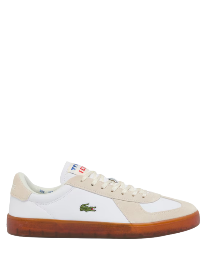 LACOSTE Baseshot Pro Leather Sneakers White/Gum - MAISONDEFASHION.COM