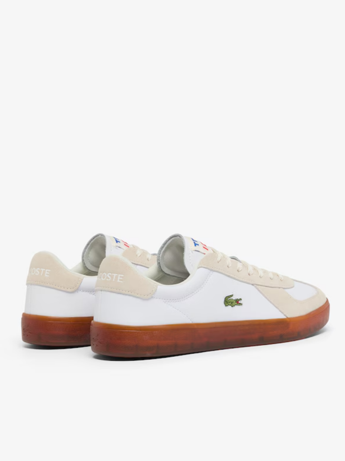LACOSTE Baseshot Pro Leather Sneakers White/Gum - MAISONDEFASHION.COM