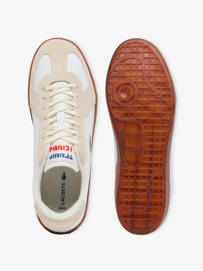 LACOSTE Baseshot Pro Leather Sneakers White/Gum - MAISONDEFASHION.COM
