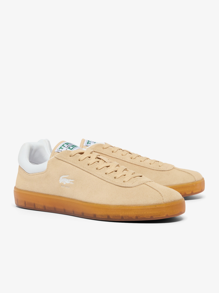 LACOSTE Baseshot Suede Sneakers Natural/Gum - MAISONDEFASHION.COM