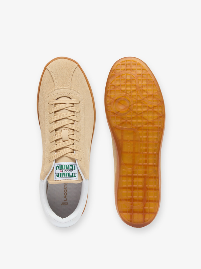 LACOSTE Baseshot Suede Sneakers Natural/Gum - MAISONDEFASHION.COM