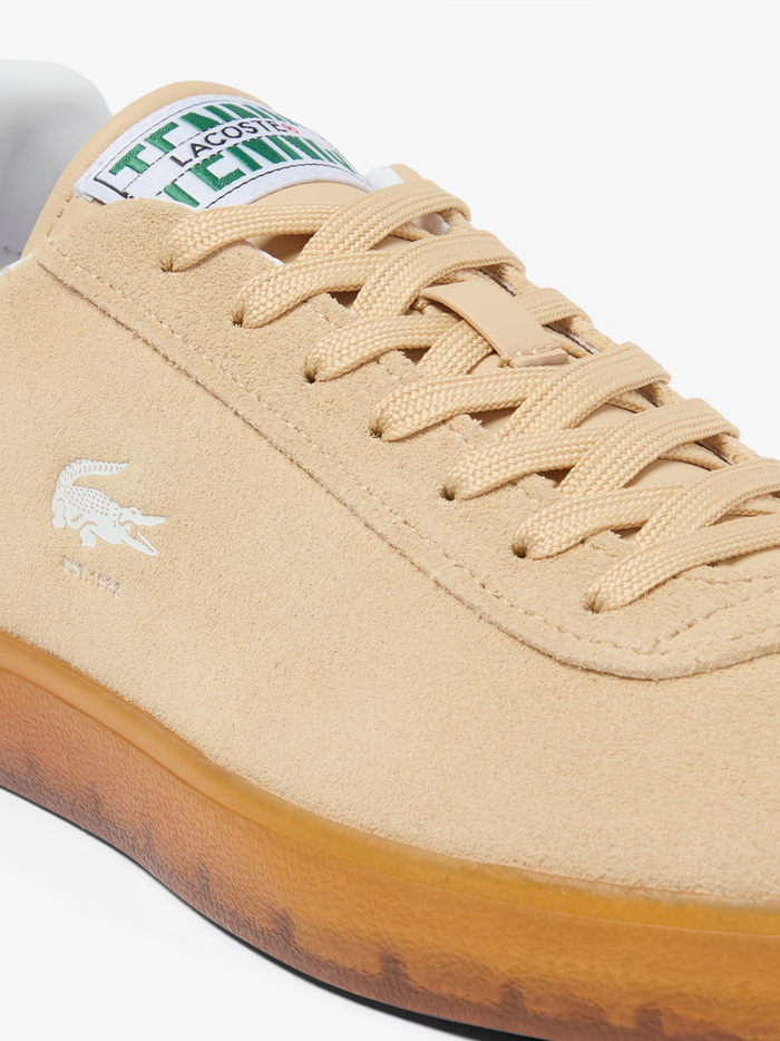 LACOSTE Baseshot Suede Sneakers Natural/Gum - MAISONDEFASHION.COM