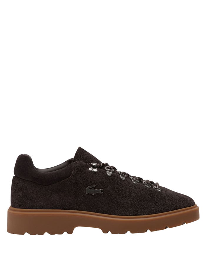 LACOSTE Baseshot Winter Suede Sneakers Dark Brown - MAISONDEFASHION.COM