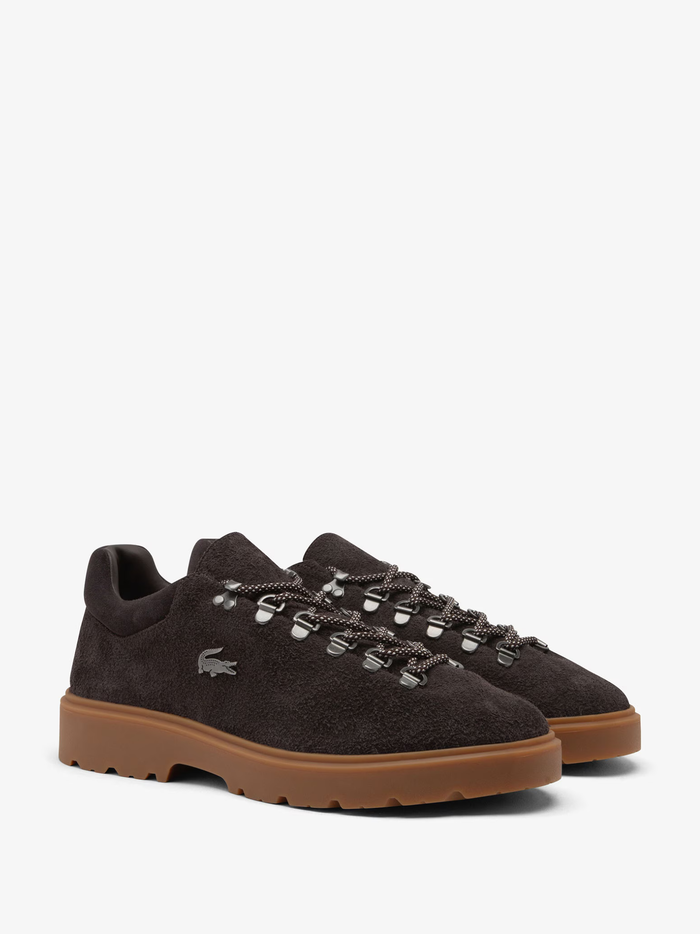 LACOSTE Baseshot Winter Suede Sneakers Dark Brown - MAISONDEFASHION.COM