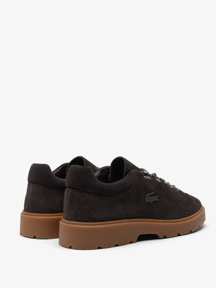 LACOSTE Baseshot Winter Suede Sneakers Dark Brown - MAISONDEFASHION.COM