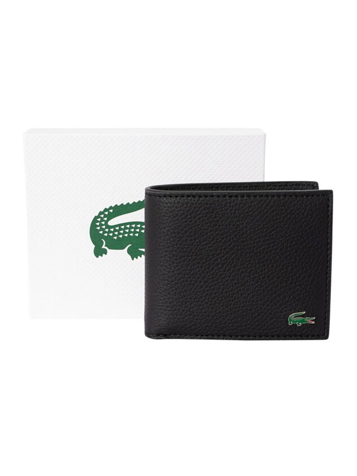 LACOSTE Billfold Card Wallet Black - MAISONDEFASHION.COM