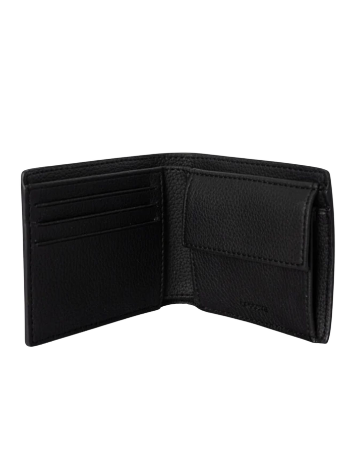 LACOSTE Billfold Coin Wallet Black - MAISONDEFASHION.COM