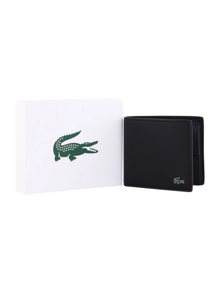 LACOSTE Billfold Coin Wallet Black - MAISONDEFASHION.COM
