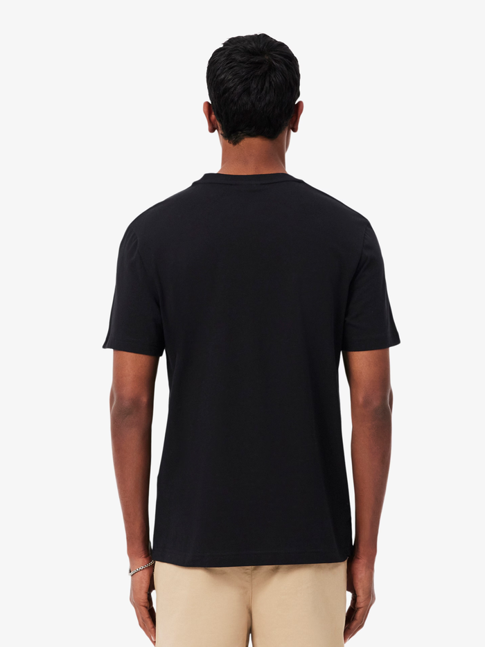 LACOSTE Branded Stripe Band T-shirt Black - MAISONDEFASHION.COM