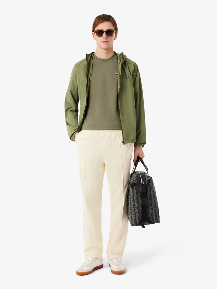 LACOSTE Branded Stripe Band T-shirt Khaki Green - MAISONDEFASHION.COM