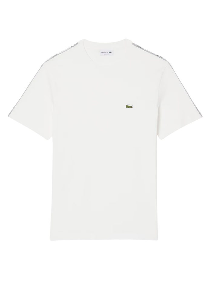 LACOSTE Branded Stripe Band T-shirt White - MAISONDEFASHION.COM