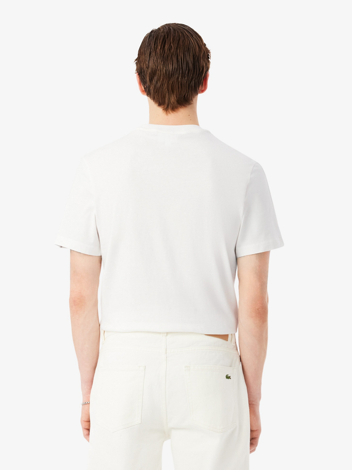 LACOSTE Branded Stripe Band T-shirt White - MAISONDEFASHION.COM