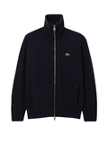 LACOSTE Carded Wool High Neck Zipped Sweater Midnight Blue - MAISONDEFASHION.COM